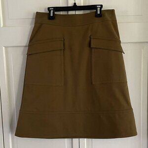 Brooks Brothers Cotton Green Knee Length A Line Skirt